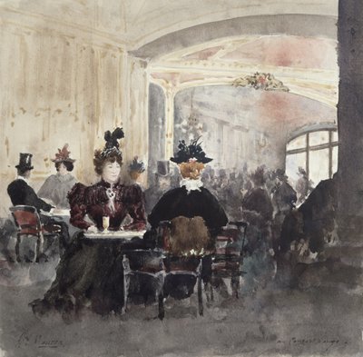 Interior of the Concert Rouge by Henri Laurent Mouren